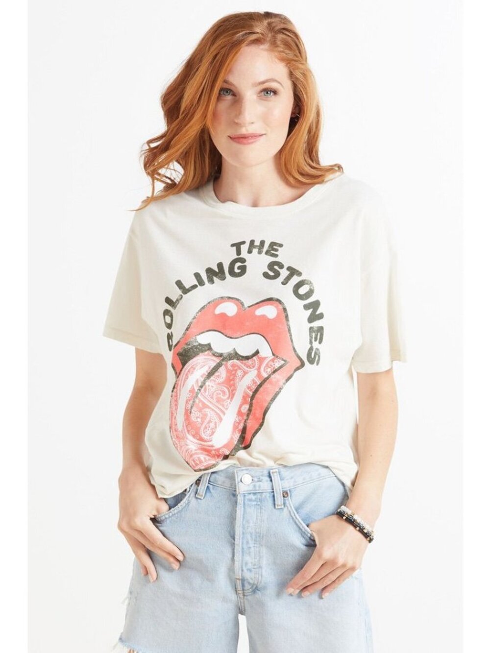 Anthropologie x LETLUV Rolling Stones.Bandana Graphic Tee in Small